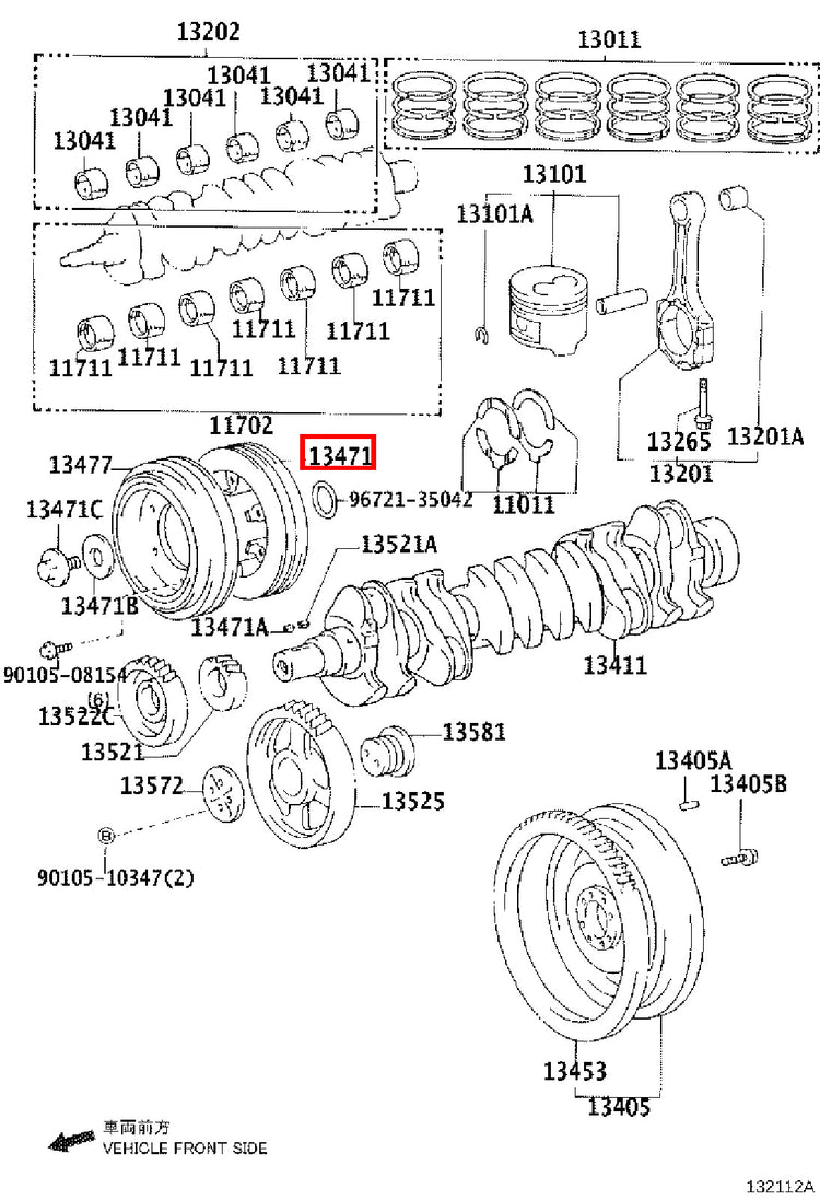 Genuine LandCruiser HZJ81 HZJ80 1HZ Crankshaft Harmonic Balancer Pulley