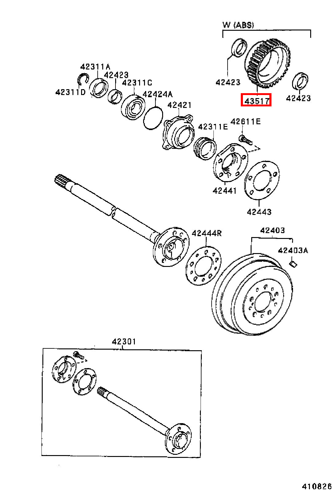 Genuine Hilux KZN165 KUN36 KUN35 KUN26 KUN25 KUN16 KUN15 Rear Axle ABS Rotor