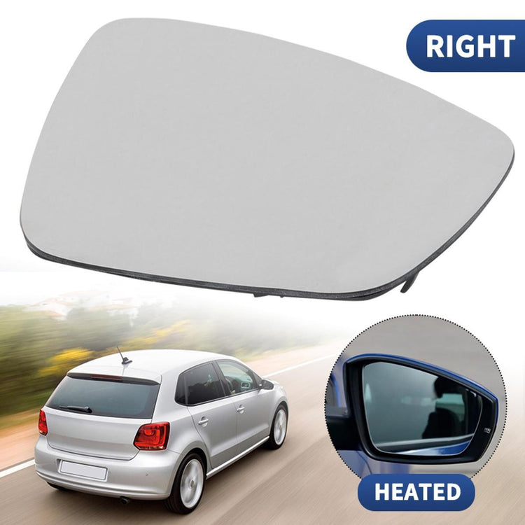 Driver Side Right Mirror Glass For VW POLO 2010-2017 w/ Heated Convex Base Plate