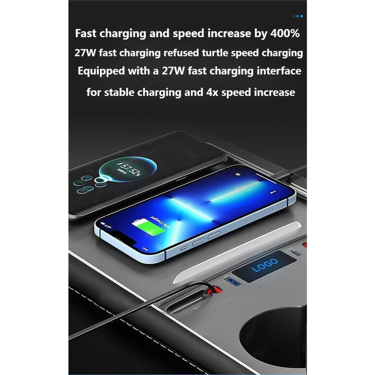 Center Console 27W Quick Charger USB Hub Docking Station For Tesla Model 3/Y AU