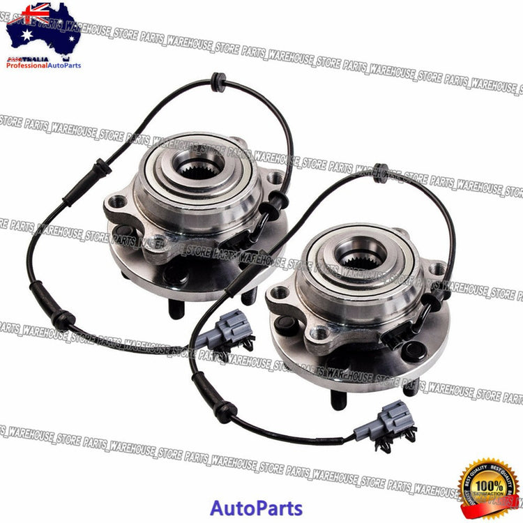 2 FRONT WHEEL BEARING HUB HUBS FOR NISSAN NAVARA D40 YD25 4X4 PATHFINDER R51