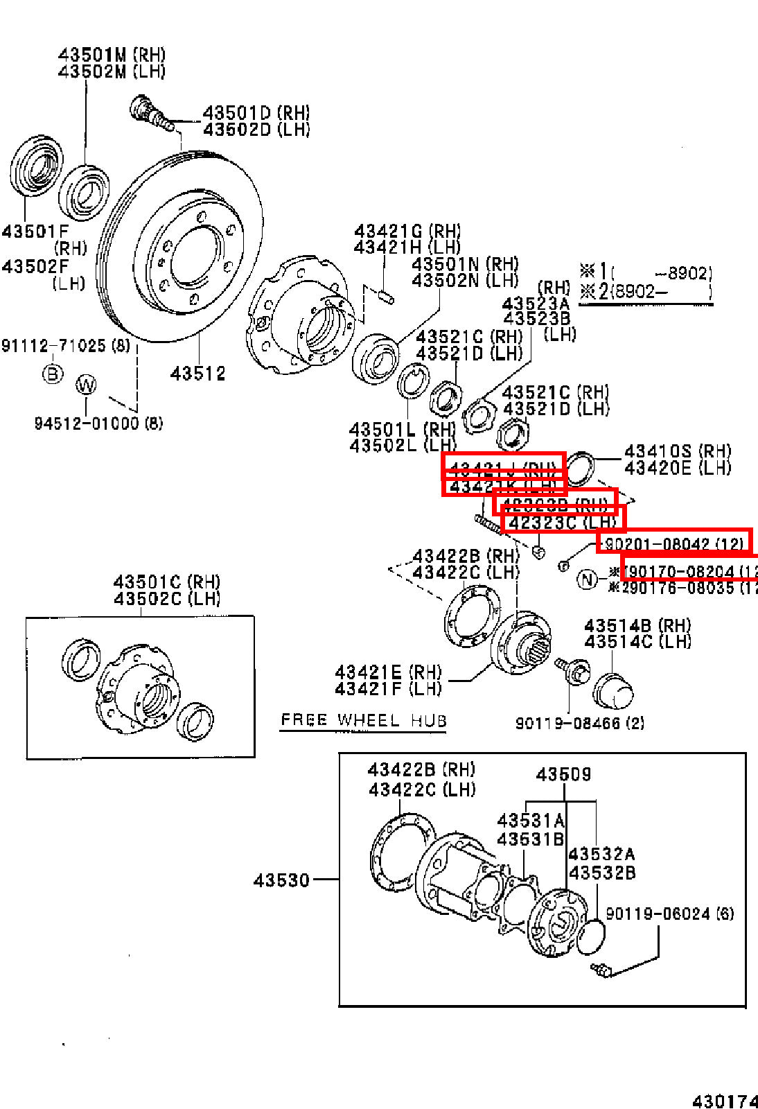 Genuine Dyna ToyoAce KDY270 KDY231 KDY230 Axle Hub Stud Washer Nut 8mm Kit