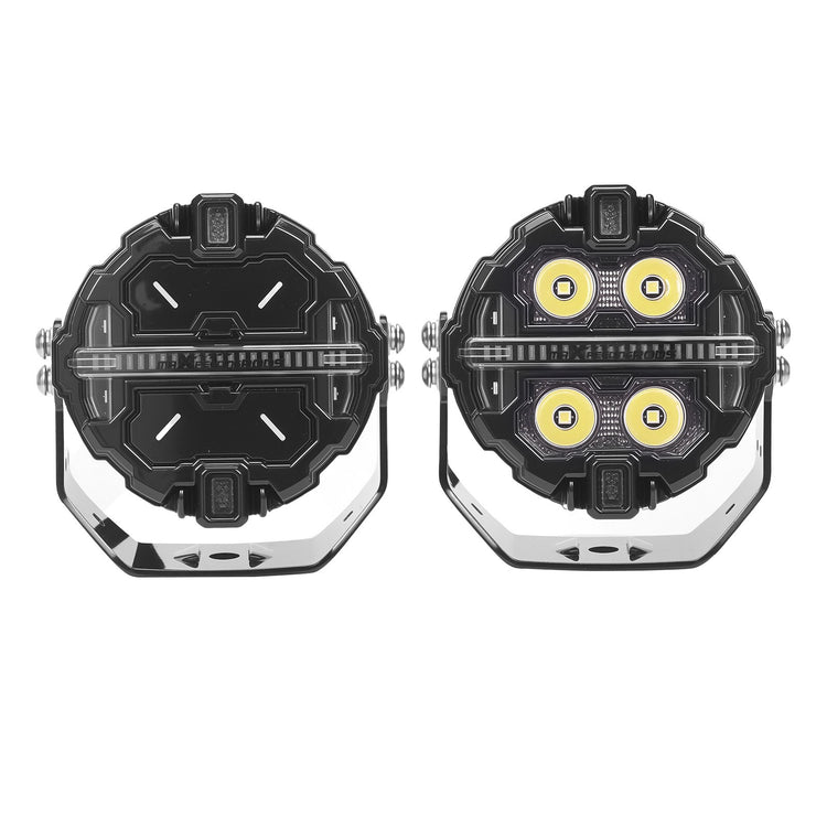 270° LED Driving Light Bar 3.5inch 19200LM Spot Flood Combo RGB DRL White Amber