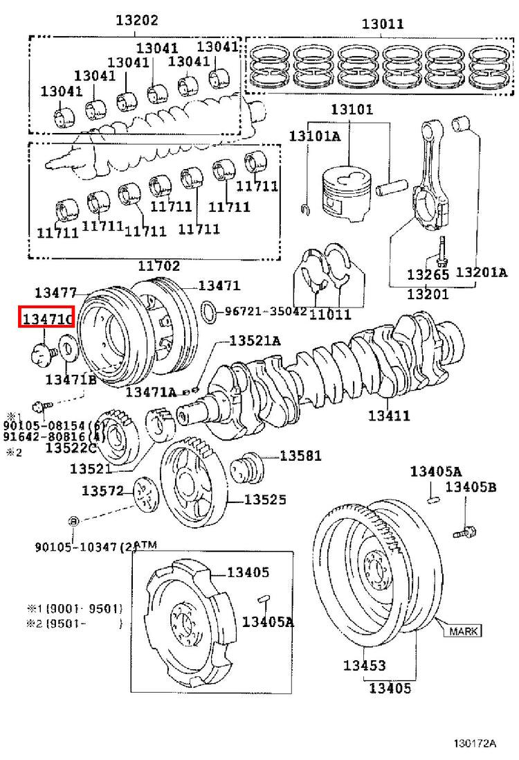 Genuine LandCruiser HDJ79 HDJ78 1HD Crankshaft Harmonic Balancer Pulley Bolt