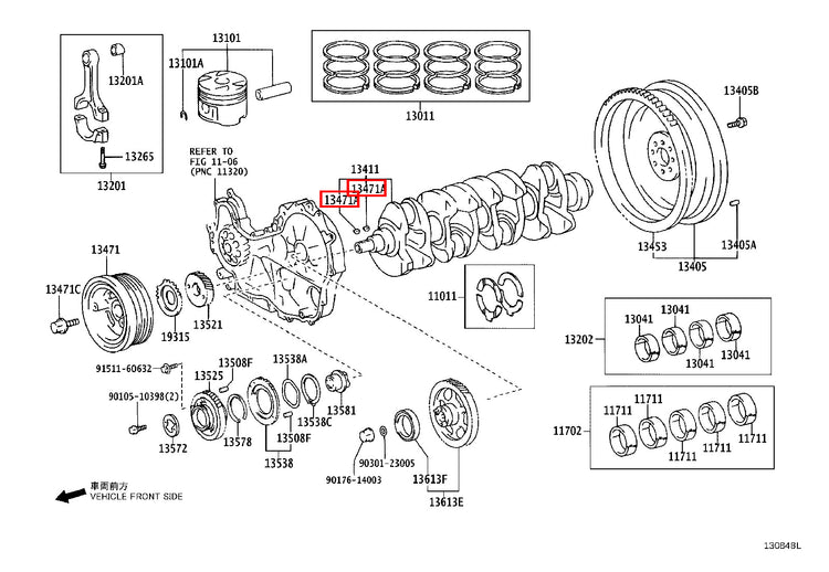 Genuine Hilux KZN205 KZN165 KZN130 Crankshaft Pulley Woodruff Key
