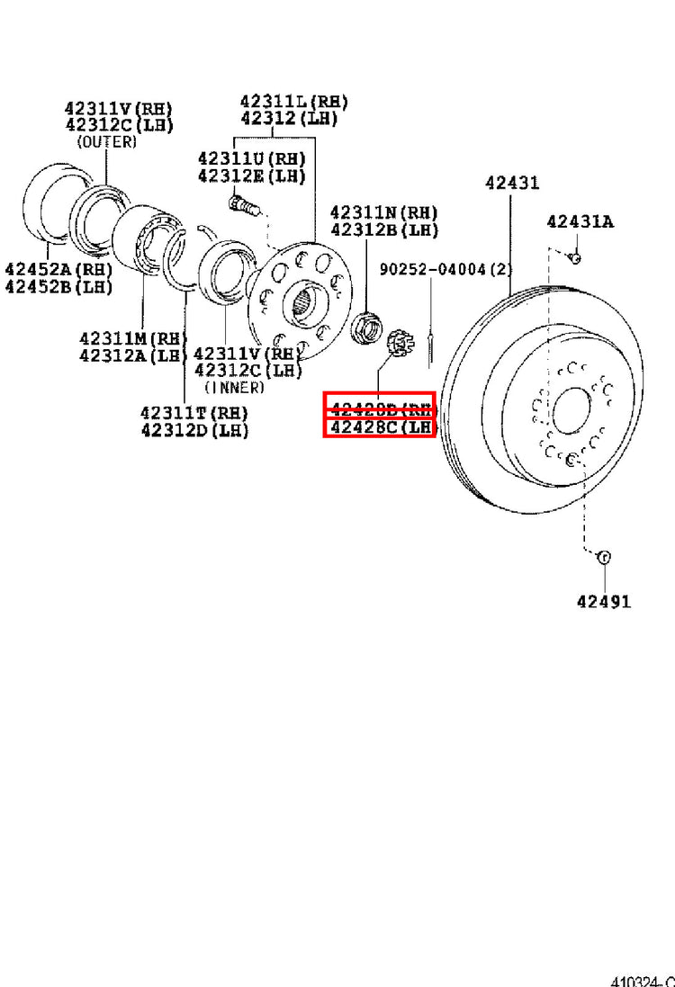 Genuine Grand HiAce VCH16 Hiace KLH28 KLH22 KLH18 KLH12 Rear Axle Lock Nut Plate