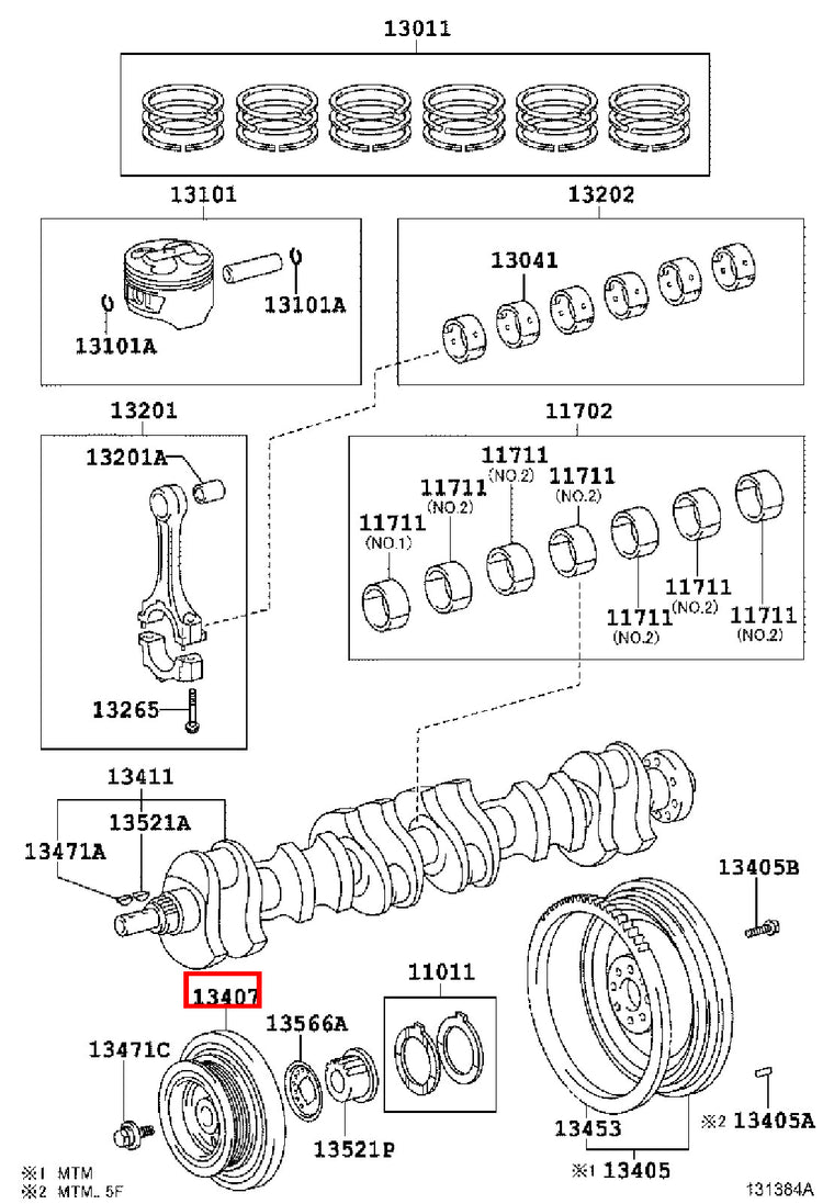 Genuine Lexus IS300 JCE10 2JZ 3.0 Petrol Harmonic Balancer Crank Damper Pulley