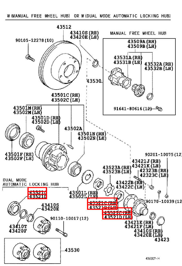 Genuine Toyota LandCruiser VDJ79 VDJ78 VDJ76 Front Wheel Adjusting Nut