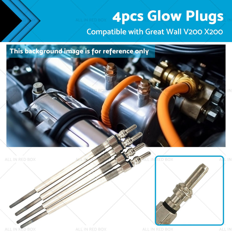 4x Glow Plugs Suitable for Great Wall V200 X200 STEED GW4D20 2.0L Diesel Engine