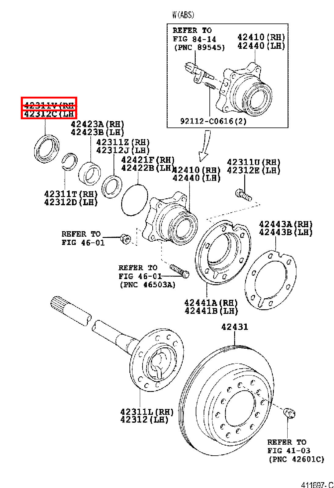 Genuine Tacoma TRN265 TRN260 TRN245 Rear Axle Shaft Inner Oil Seal