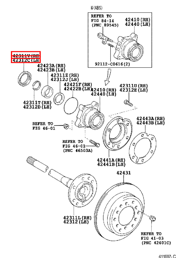 Genuine Tacoma TRN265 TRN260 TRN245 Rear Axle Shaft Inner Oil Seal