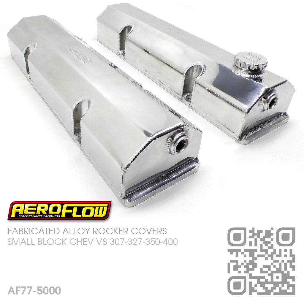 AEROFLOW FABRICATED ALLOY ROCKER COVERS [CHEVY SBC V8 307-327-350-400] POLISHED