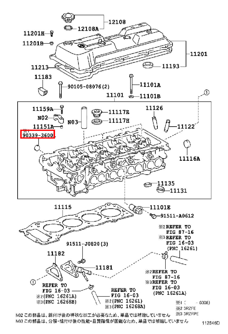 Genuine 4Runner RZN185 RZN180 Avensis ST220 Caldina ST210 Cylinder Head Plug