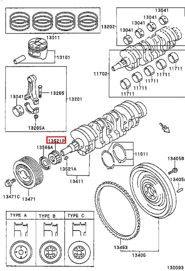 Genuine Corolla AE104 AE103 AE102 1.8 1.6 Crankshaft Timing Gear Sprocket Pulley