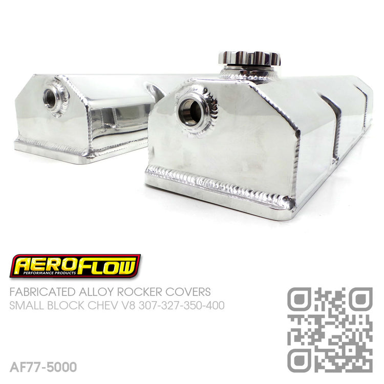 AEROFLOW FABRICATED ALLOY ROCKER COVERS [CHEVY SBC V8 307-327-350-400] POLISHED