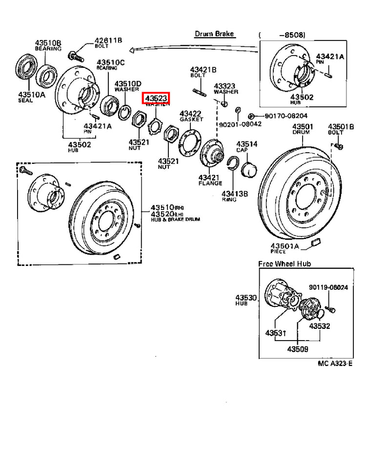 Genuine Dyna LY230 LY220 Dyna ToyoAce KDY220 Front Wheel Bearing Lock Tab Washer