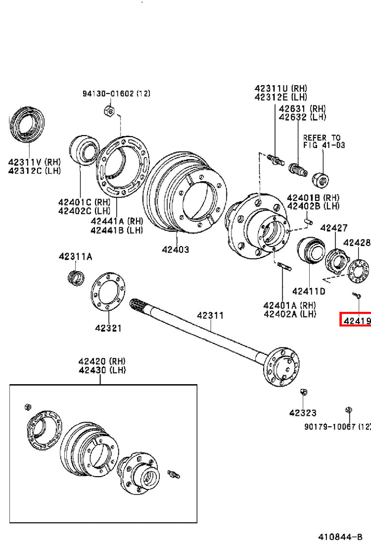 Genuine Dyna ToyoAce RZY281 RZY231 RZY230 Rear Wheel Bearing Hub Nut Screw