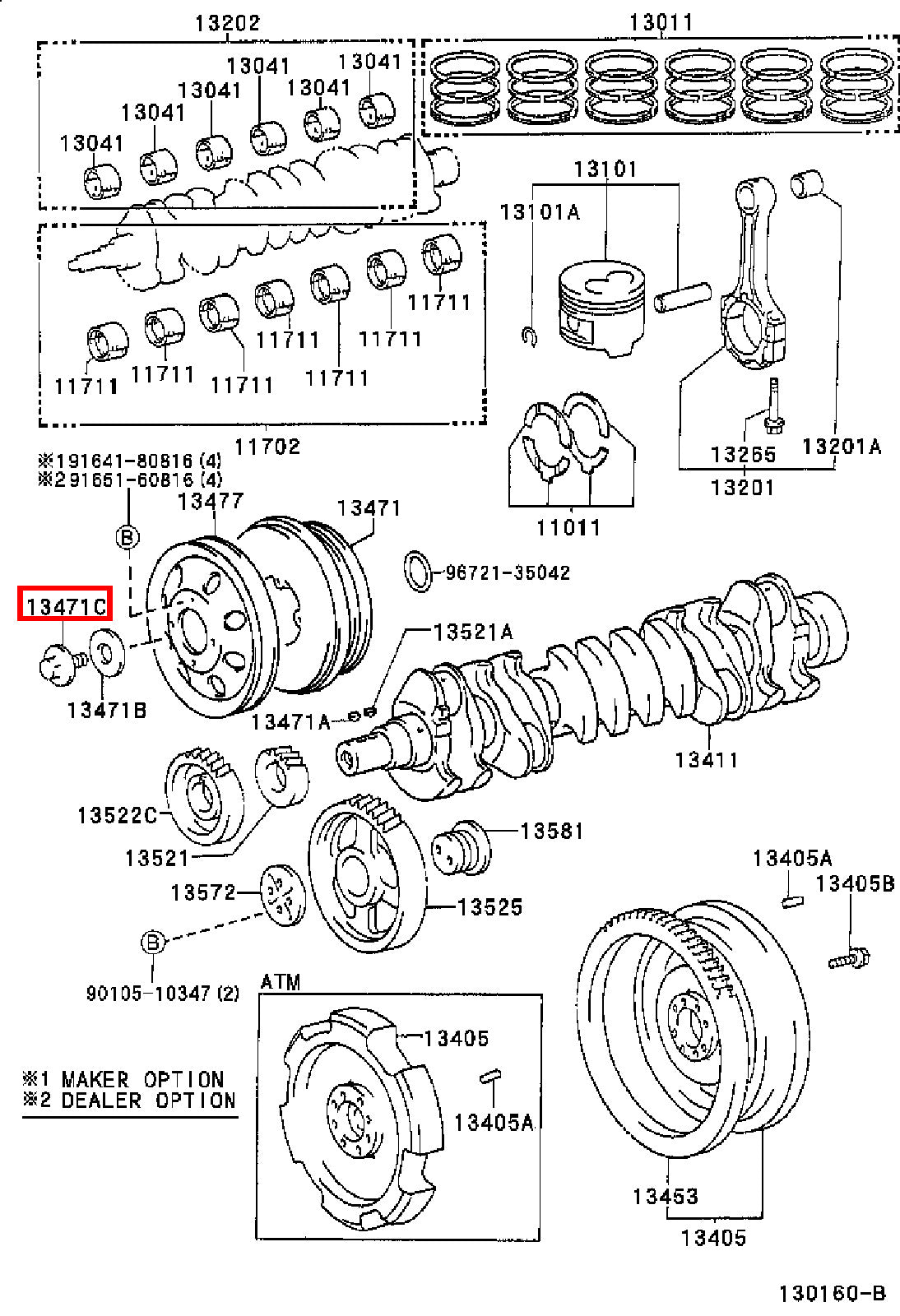 Genuine LandCruiser HDJ79 HDJ78 1HD Crankshaft Harmonic Balancer Pulley Bolt