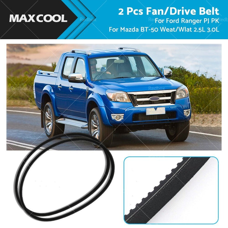 13A1100 2PCS Drive Belt Suitable for Ford Ranger PJ PK Mazda BT-50 WEAT WLAT