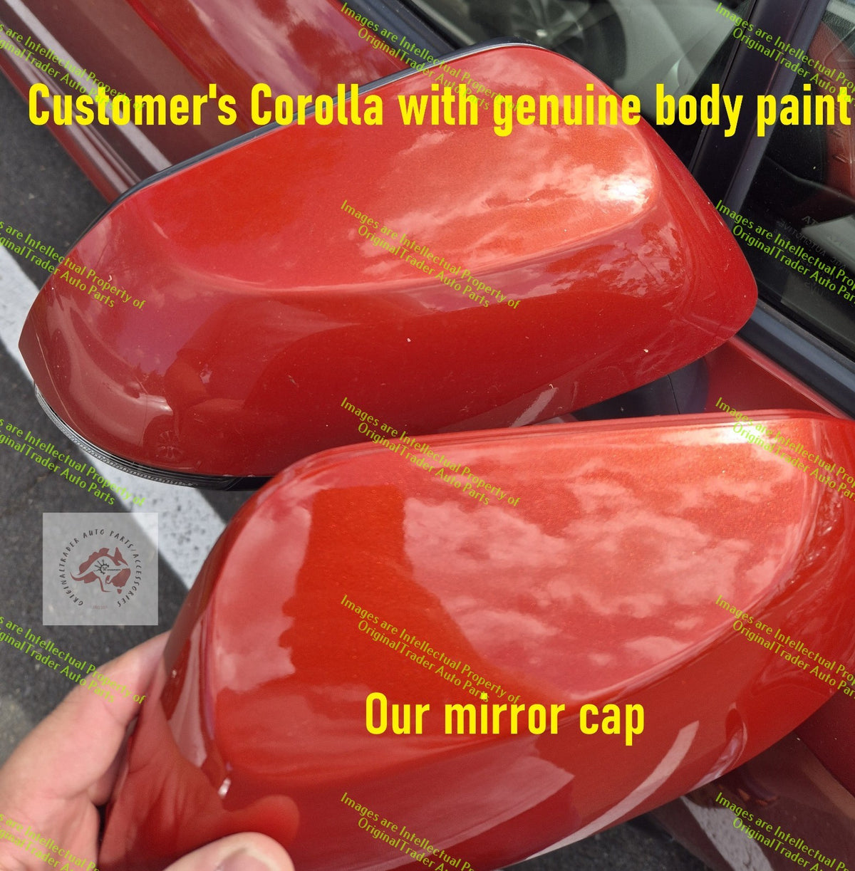 Left Side Mirror Cover Cap Case for Toyota Corolla E210 Series Volcanic Red 3U4