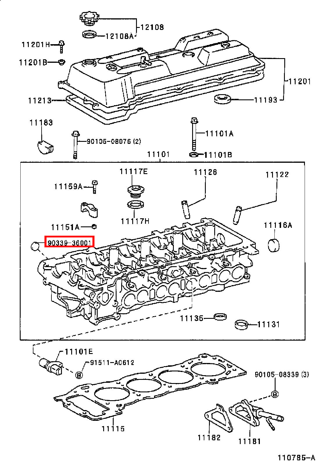 Genuine 4Runner RZN185 RZN180 Avensis ST220 Caldina ST210 Cylinder Head Plug