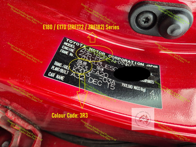 Left Side Mirror Cap Cover Housing for Toyota Corolla E170 E180 Wildfire Red 3R3