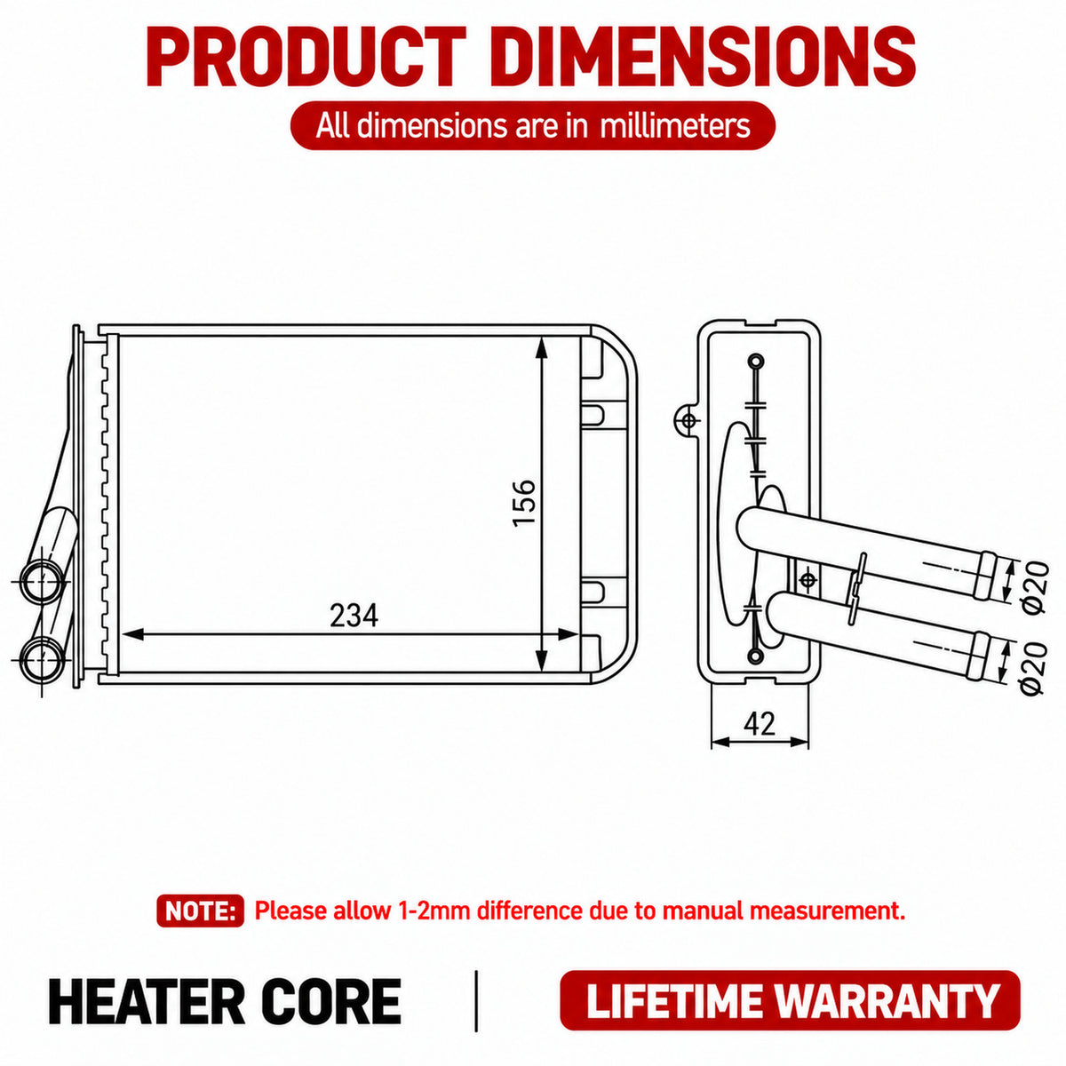 Heater Core For Volkswagen Passat B5 4Cyl V6 Auto Manual Diesel Petrol 1994-2003