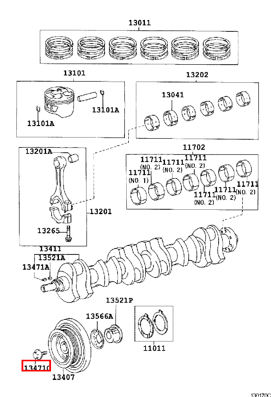 Genuine Crown JZS171 1JZ GTE Crankshaft Harmonic Balancer Pulley Bolt