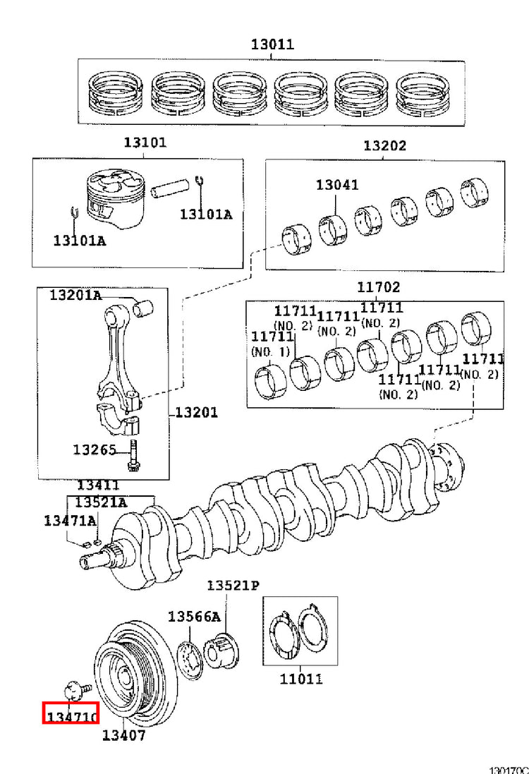 Genuine Crown JZS171 1JZ GTE Crankshaft Harmonic Balancer Pulley Bolt