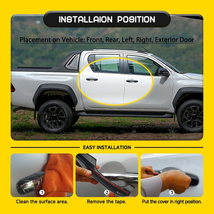 Right Hand Drive Matte Black Door Handle Cover Trim for Toyota Hilux 2015-2019