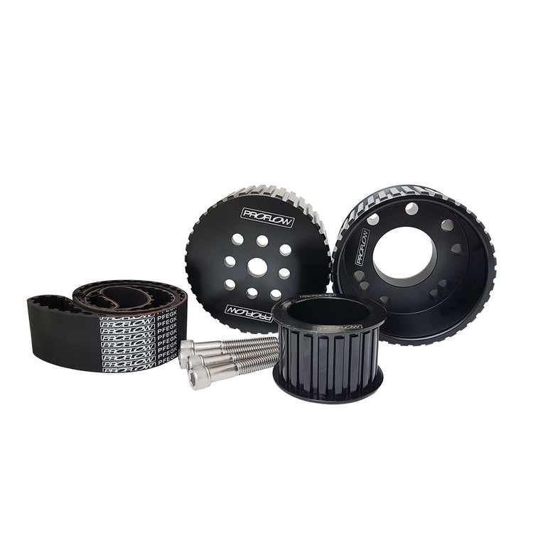 Proflow Black Billet Gilmer Drive Pulley Kit For Holden 253 308 V8 PFEGK80258BK