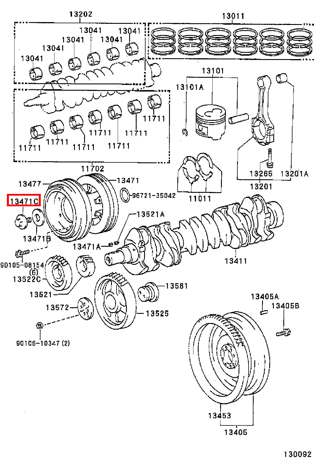 Genuine LandCruiser HDJ79 HDJ78 1HD Crankshaft Harmonic Balancer Pulley Bolt