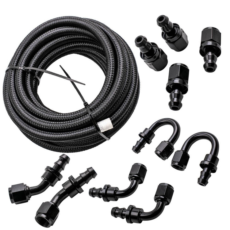 High-Performance AN6 Fuel Line Kit 6M with Push Lock Ends for Nissan Skyline