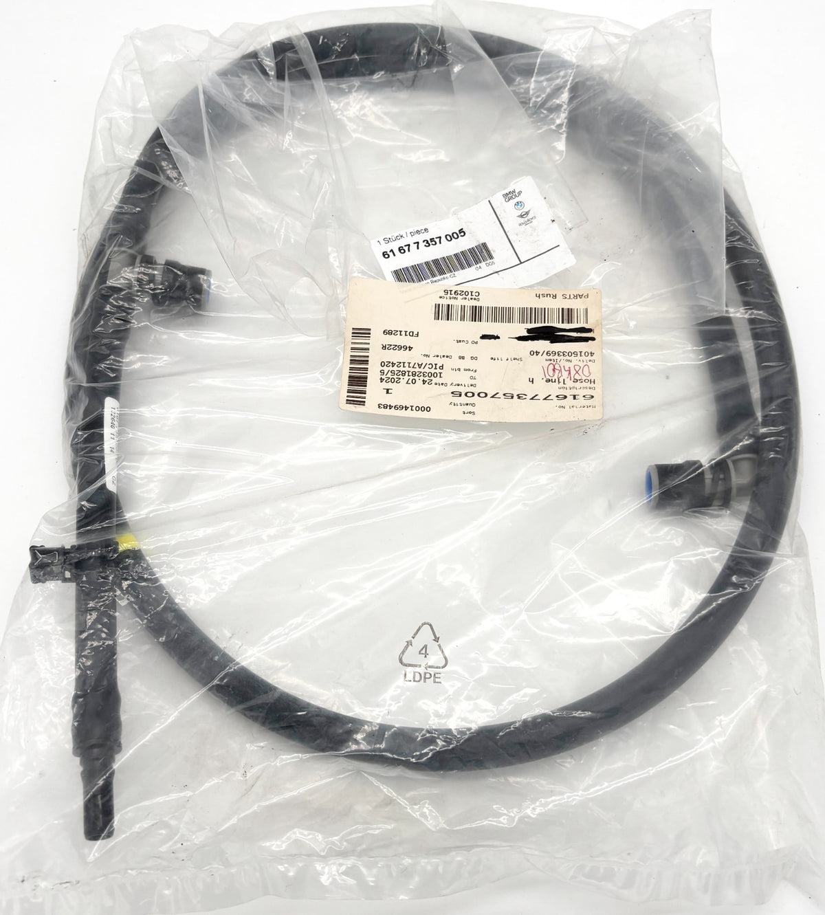 Genuine BMW X3 X4 F25 F26 Headlight Cleaning System Washer Hose Line 61677357005