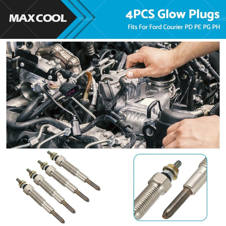 4x Glow Plugs Suitable for Ford Courier 2.5L WL Diesel Turbo