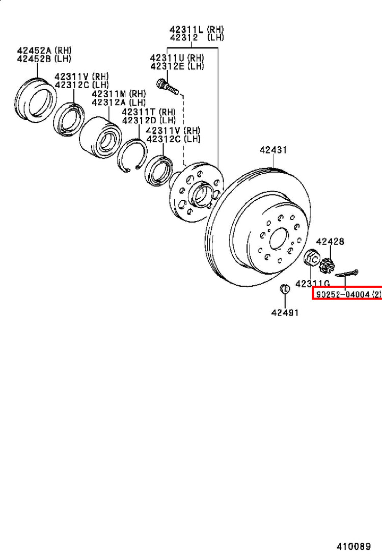 Genuine Regius RCH47 RCH41 LXH43 KCH46 KCH40 Axle Shaft Nut Cotter Pin
