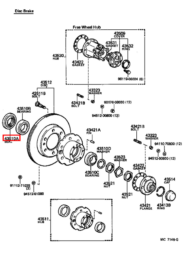 Genuine LandCruiser VDJ79 VDJ78 VDJ76 Wheel Bearing Hub Oil Seal