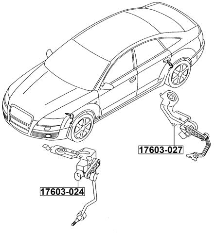 17603-027 Febest Rear Level Sensor (With Link) 4F0616571K