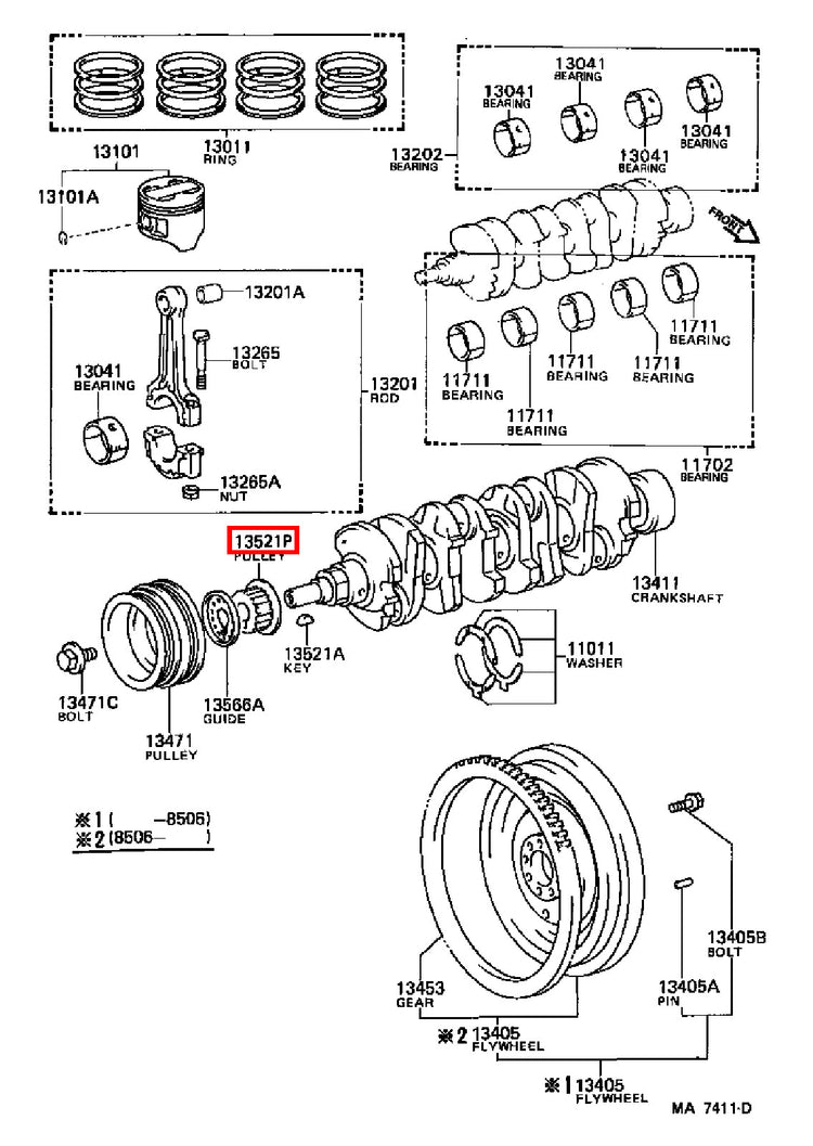 Genuine Celica AT160 4AG 4AGE Crankshaft Timing Gear Sprocket Pulley