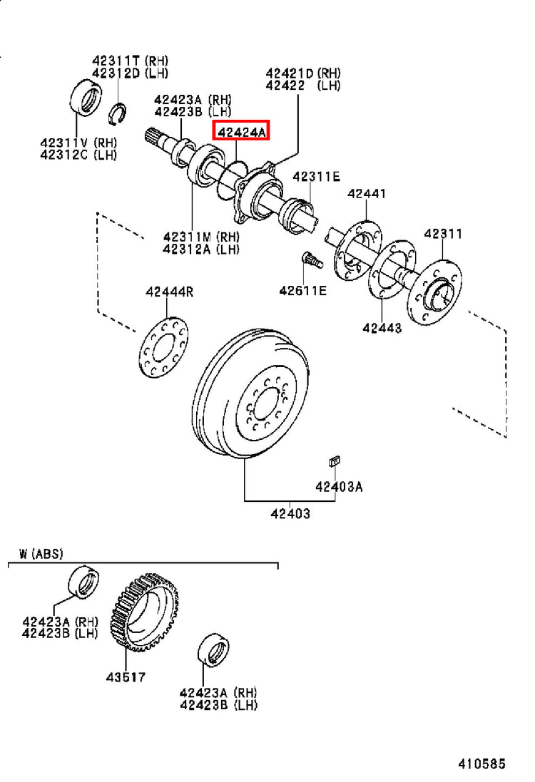 Genuine Tundra VCK40 VCK30 UCK41 UCK40 UCK31 UCK30 Rear Axle Bearing Seal O Ring