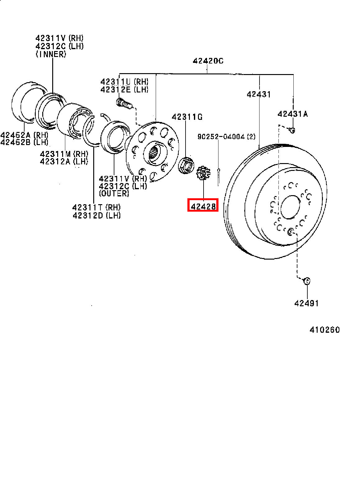 Genuine Grand HiAce VCH16 Hiace KLH28 KLH22 KLH18 KLH12 Rear Axle Lock Nut Plate