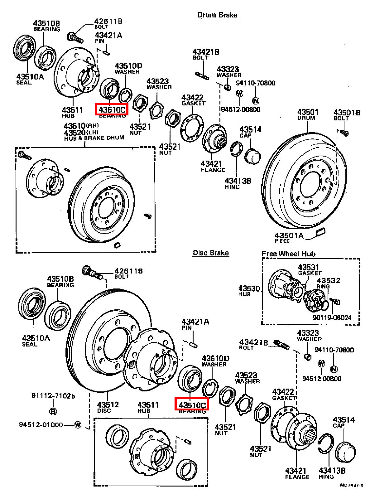 Genuine Dyna LY230 LY220 KDY261 KDY260 KDY251 Front Wheel Hub Outer Bearing
