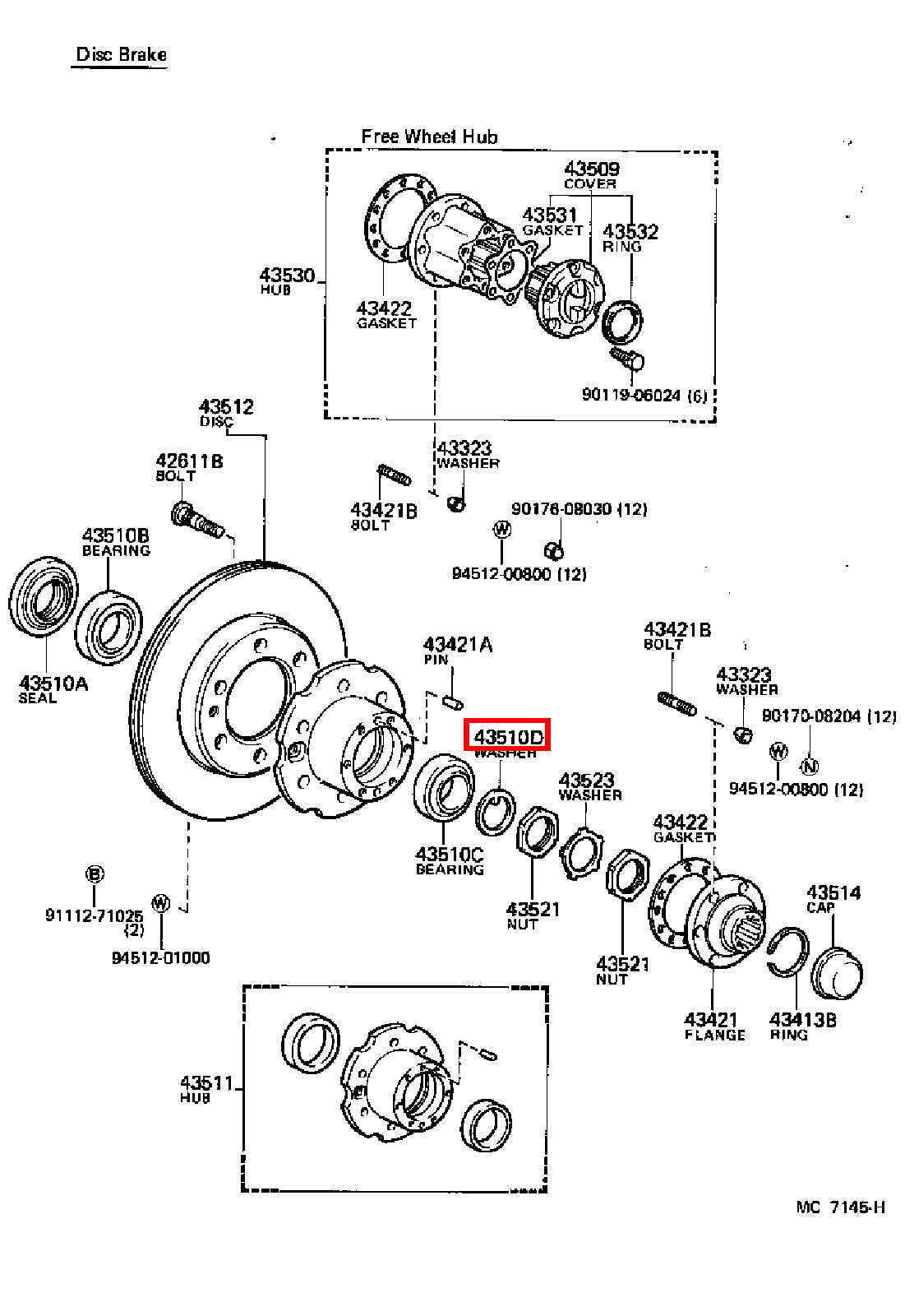 Genuine Dyna ToyoAce KDY281 KDY280 KDY271 KDY270 Front Axle Lock Washer x2