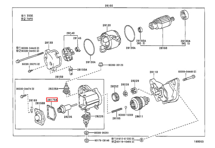 Genuine Camry VCV10 SXV23 SXV20 SXV11 Starter Magnetic Switch Cover Gasket