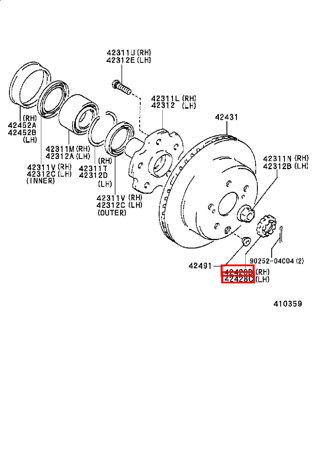 Genuine Grand HiAce VCH16 Hiace KLH28 KLH22 KLH18 KLH12 Rear Axle Lock Nut Plate