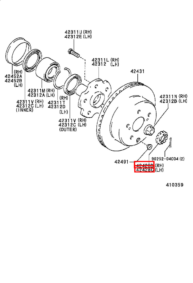 Genuine Grand HiAce VCH16 Hiace KLH28 KLH22 KLH18 KLH12 Rear Axle Lock Nut Plate