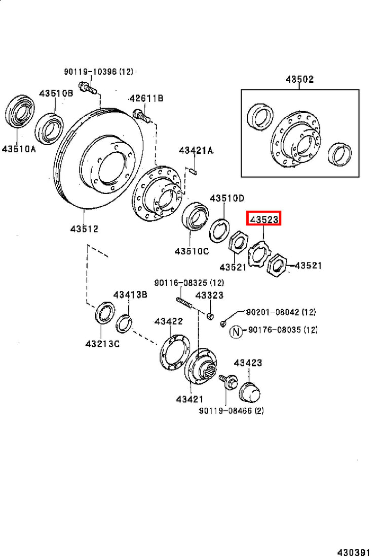 Genuine Dyna LY230 LY220 Dyna ToyoAce KDY220 Front Wheel Bearing Lock Tab Washer