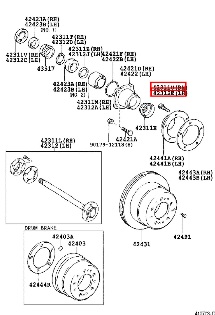 Genuine LandCruiser HZJ76 HZJ71 HZJ105 HDJ100 Front Wheel Hub Stud Bolt x10