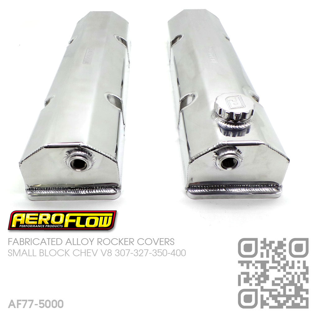 AEROFLOW FABRICATED ALLOY ROCKER COVERS [CHEVY SBC V8 307-327-350-400] POLISHED