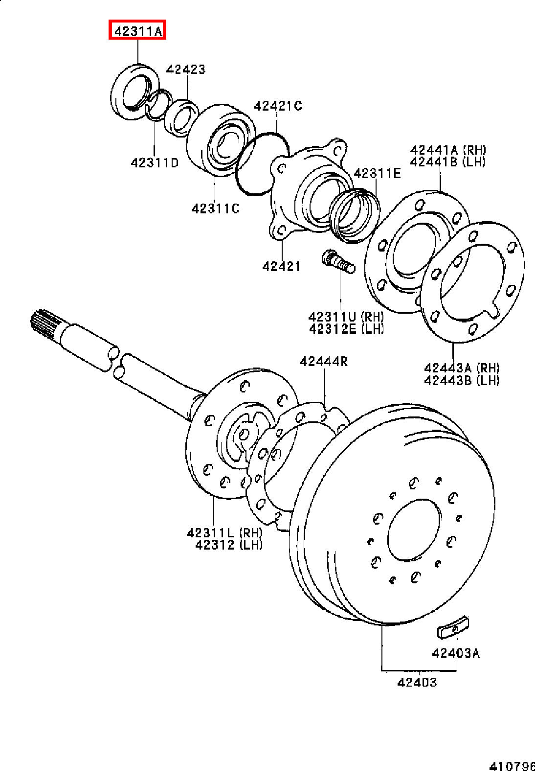 Genuine Toyota LandCruiser 100 Series UZJ HDJ Rear Axle Shaft Inner Oil Seal